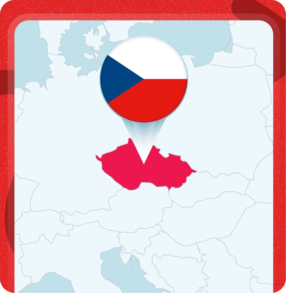 Stěhování po ČR zobrazuje mapu České republiky se zvýrazněnou polohou země a českou vlajkou.